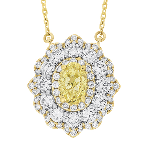 View Yellow Diamond and Diamond Necklace