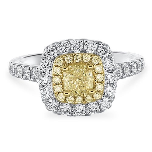 View Yellow Diamond and Diamond Ring