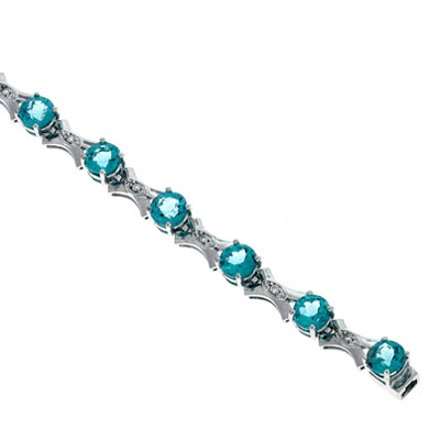 View Diamond and Blue Topaz Bracelet