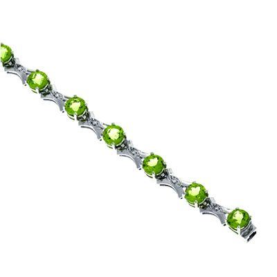 View Diamond and Peridot Bracelet