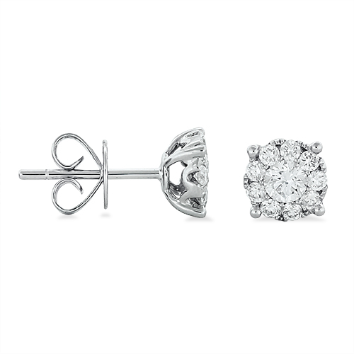 View Diamond Cluster Earrings