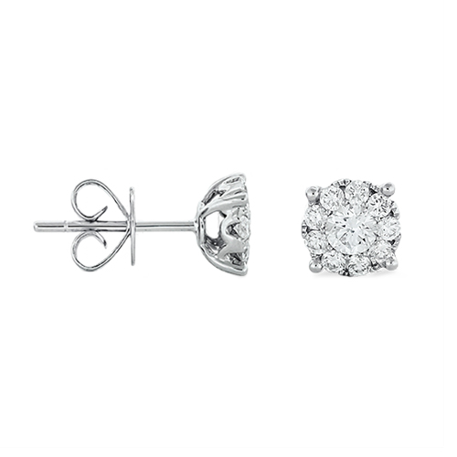 View Diamond Cluster Earrings