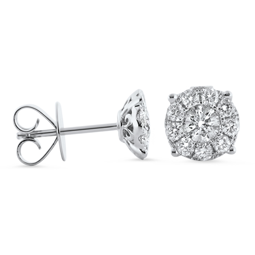 View Diamond Cluster Earrings