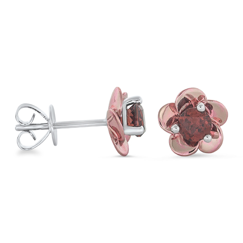 View Garnet Mini Flower Earrings