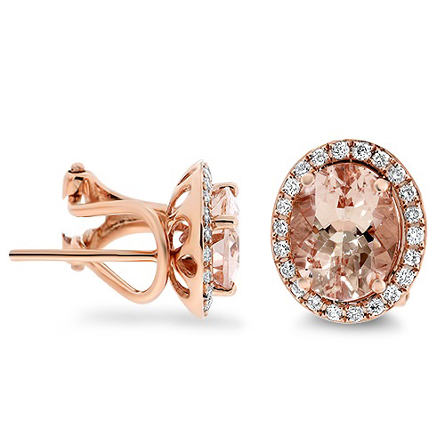 View Morganite and Diamond Earring
