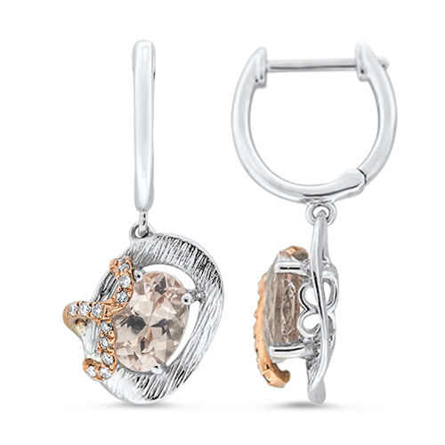 View Morganite and Diamond Earring