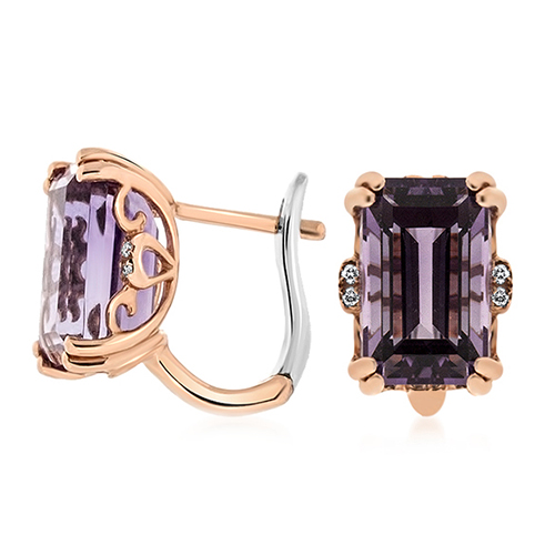 View Amethyst and Diamond Earrings
