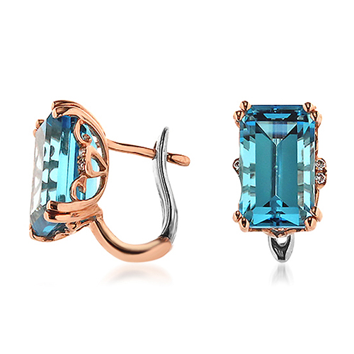View Blue Topaz and Diamond Earrings