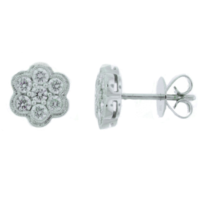 View Diamond Cluster Earrings