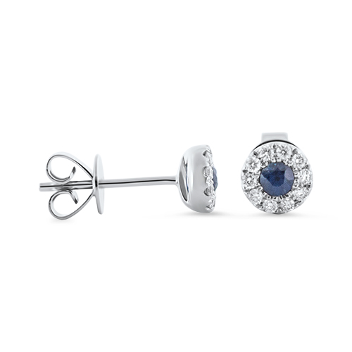 View Sapphire and Diamond Stud Earrings