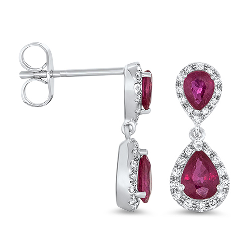 View Ruby And Diamond Drop Earrings