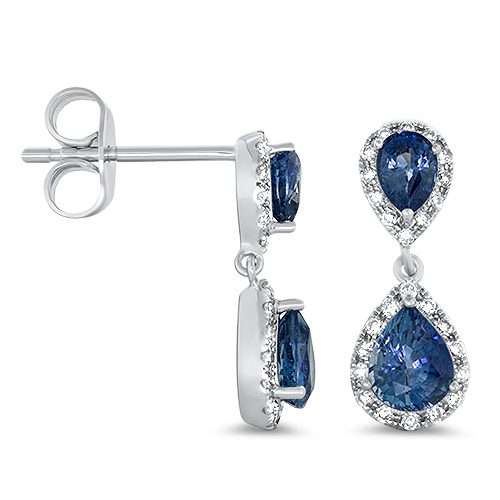View Sapphire And Diamond Drop Earrings
