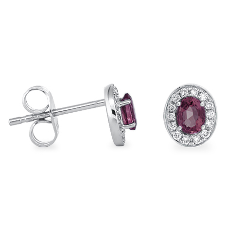View Oval Ruby And Diamond Earrings