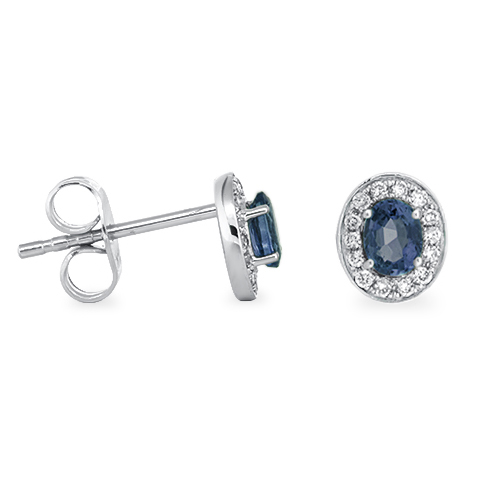 View Oval Sapphire And Diamond Earrings