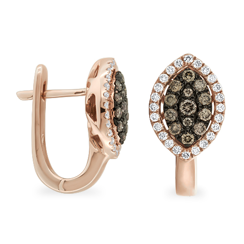 View Brown Diamond and Diamond Earrings