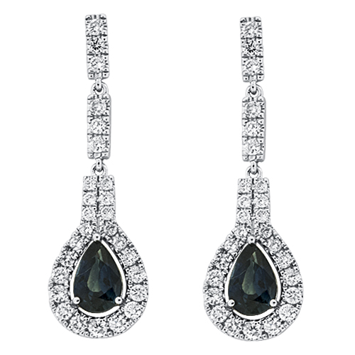 View Sapphire and Diamond Dangle Earrings