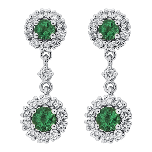 View Emerald and Diamond Earrings