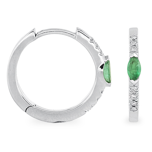 View Diamond and Emerald Earrings