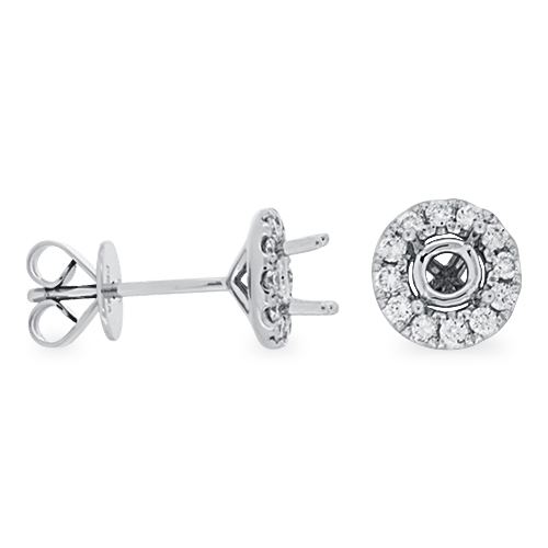 View Diamond Semi Mount Halo Earrings