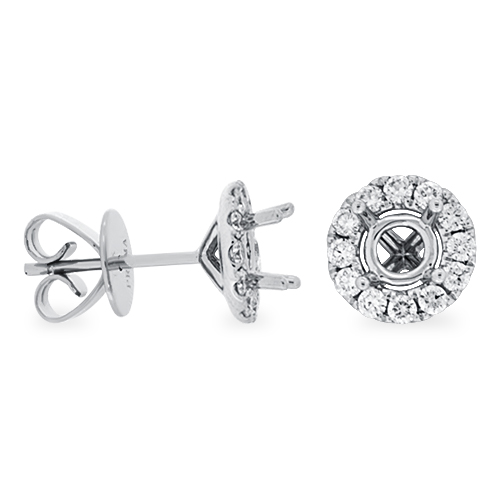 View Diamond Semi Mount Halo Earrings