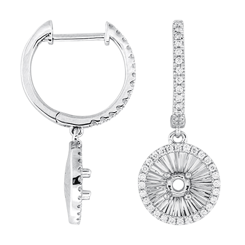 View Diamond Dangling Semi Mount Earrings