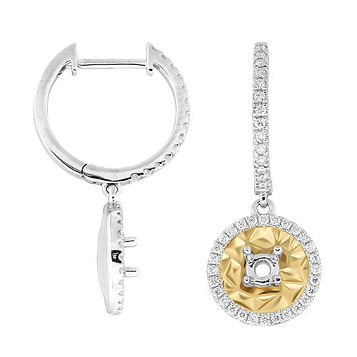 View Diamond Dangling Semi Mount Earrings