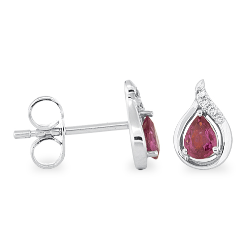 View P/S Ruby And Diamond Earrings