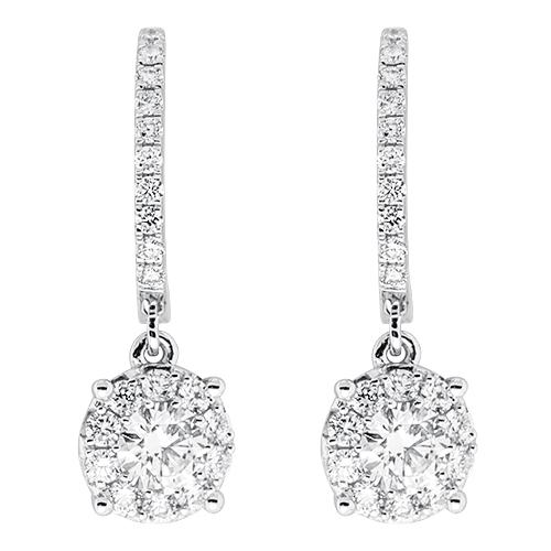 View Diamond Cluster Earrings