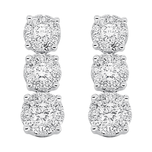 View Diamond Cluster Earrings