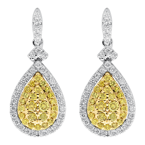 View Fancy Diamond And Yellow Diamond Earrings