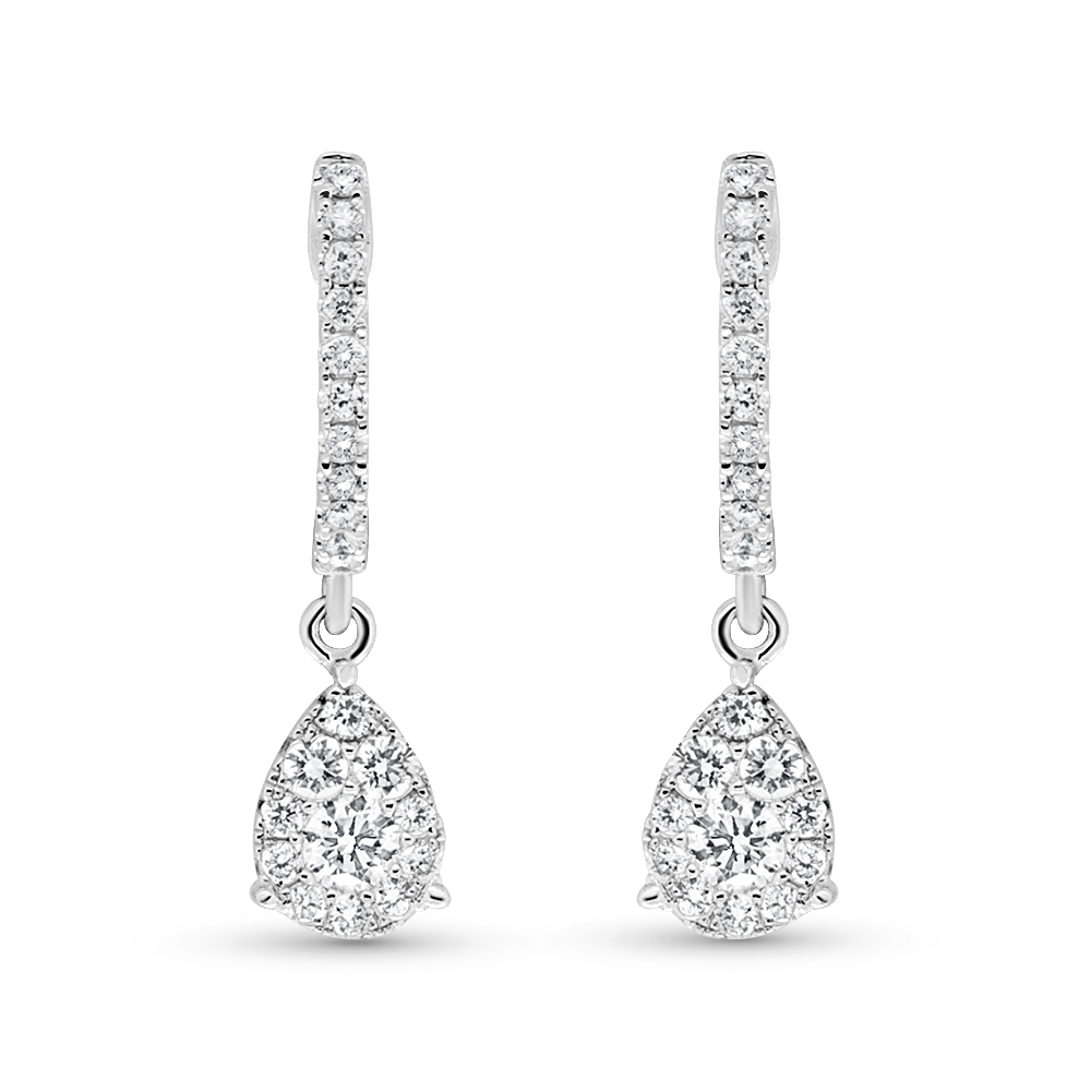 View Pear Shaped Drop Diamond Earrings