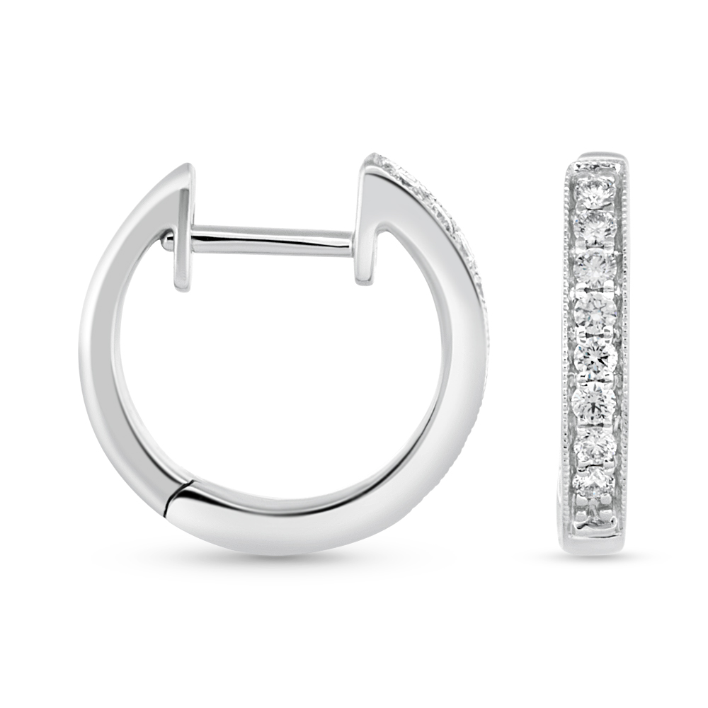 View Diamond Hoop Earrings