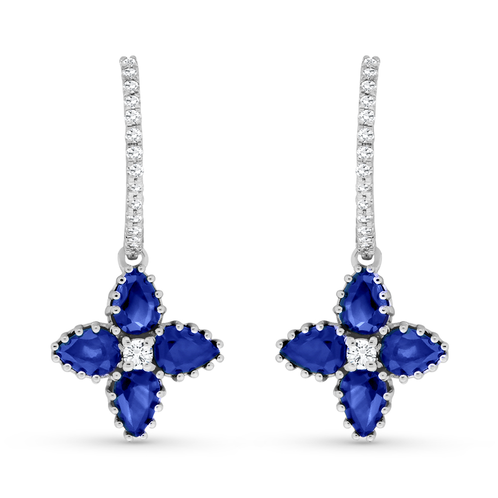 View Dangle Sapphire and Diamond Earrings