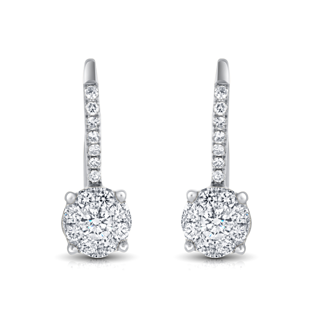 View Diamond Cluster Earrings