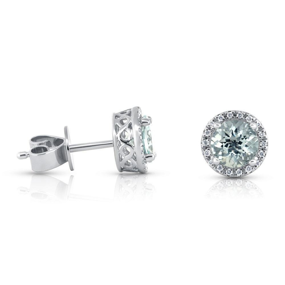 View Aquamarine And Diamond Earrings