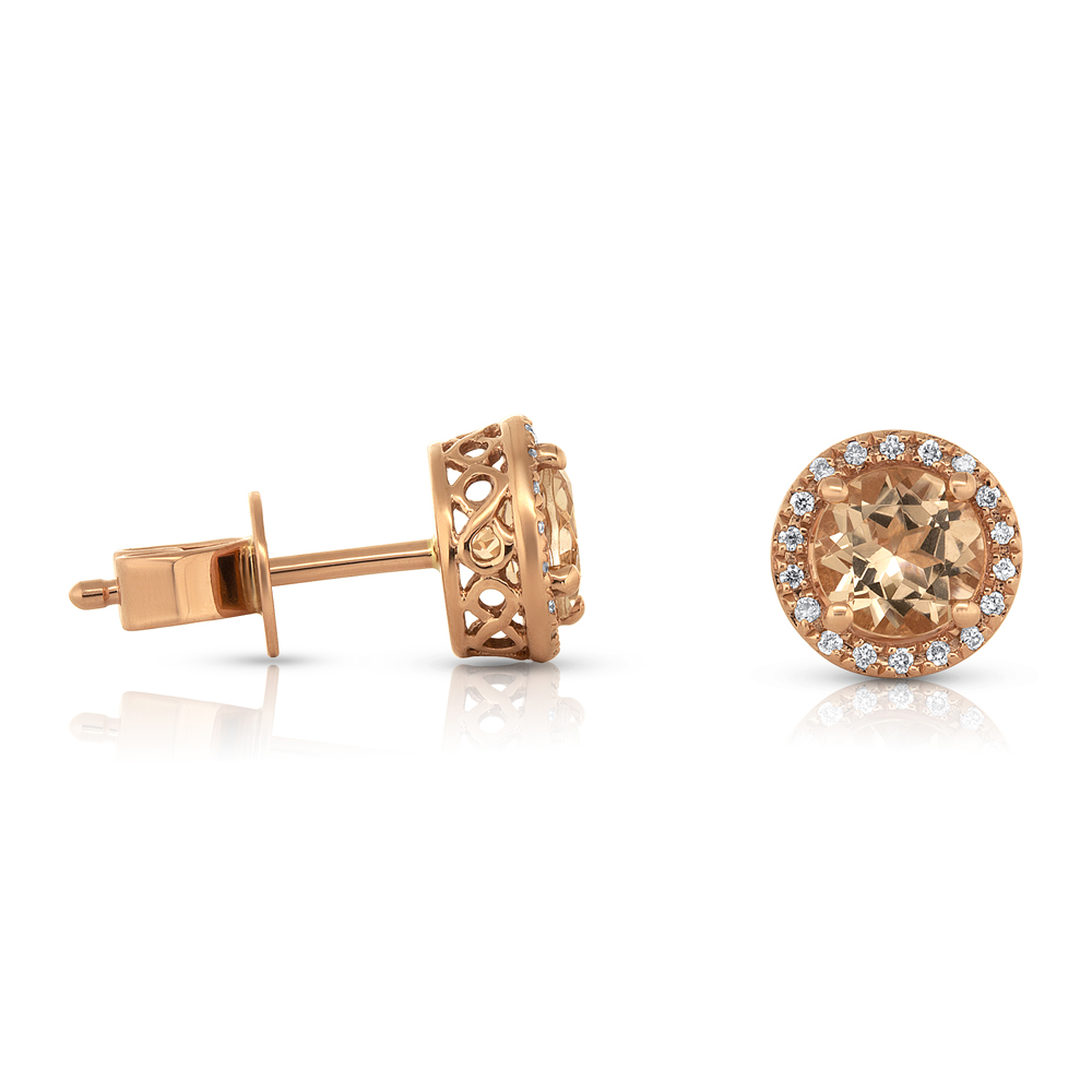 View Morganite And Diamond Earrings