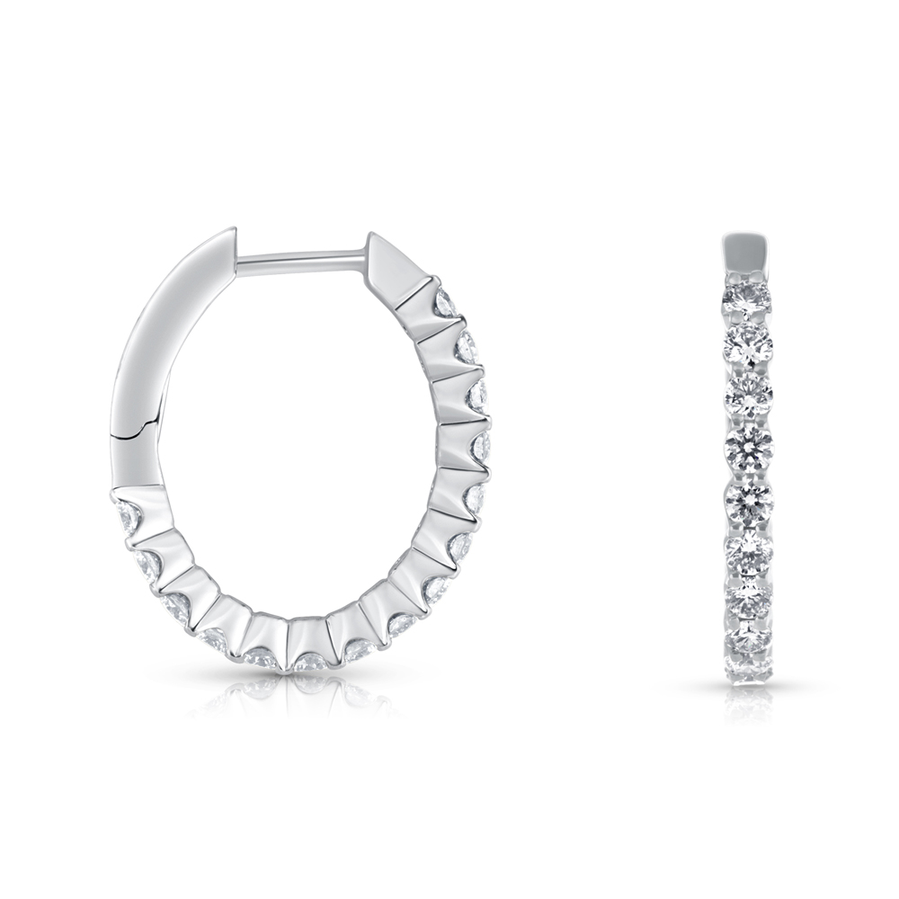 View Diamond Hoops Earrings