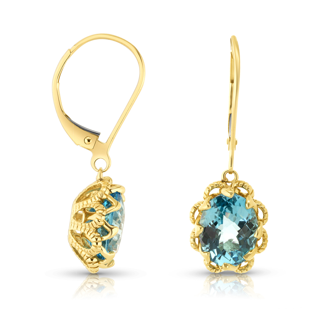 View Blue Topaz Dangle Fancy Earrings