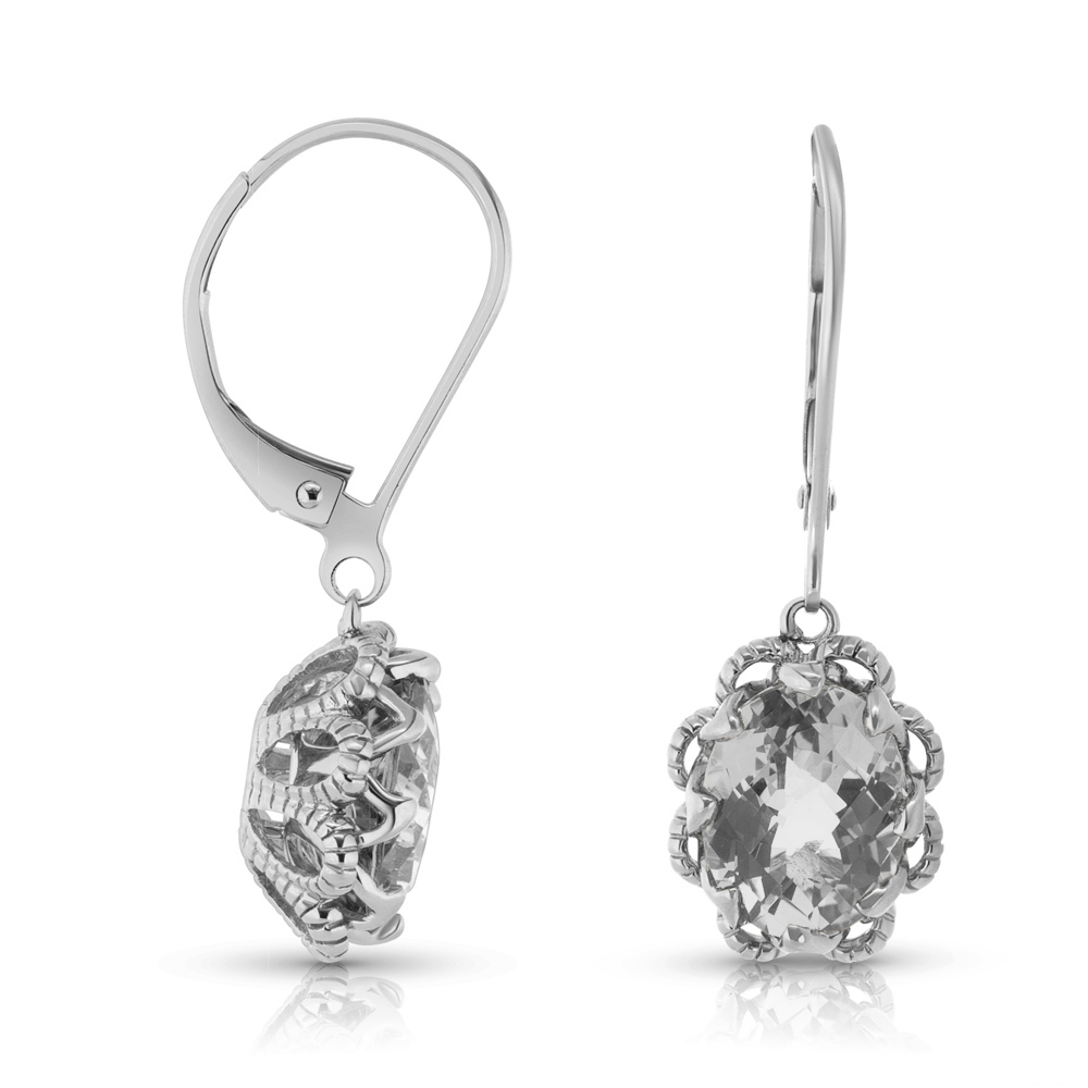 View White Topaz Dangle Fancy Earrings