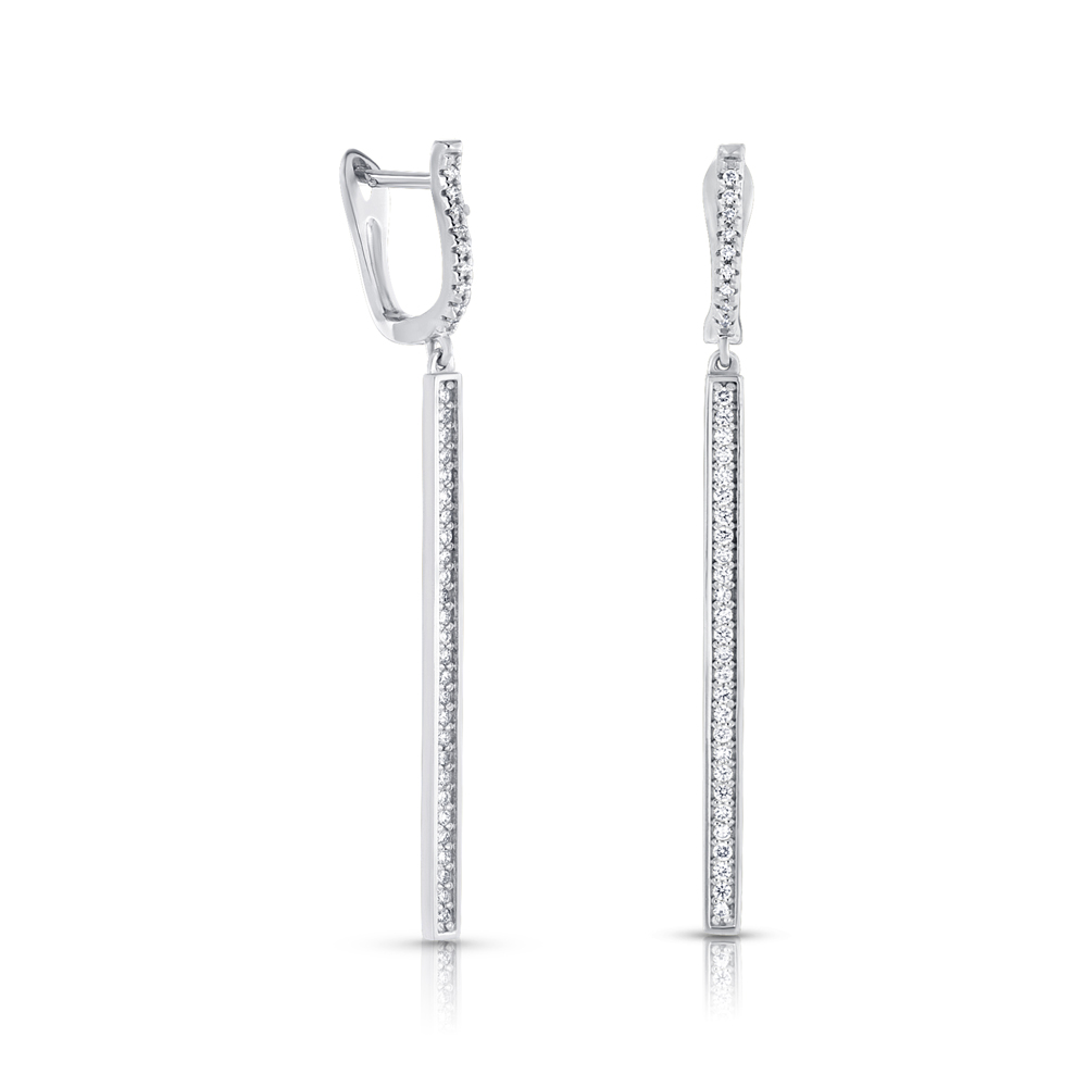 View Diamond Drop Straight Line Earrings