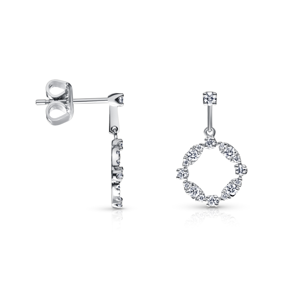 View Diamond Circle Dangling Earrings