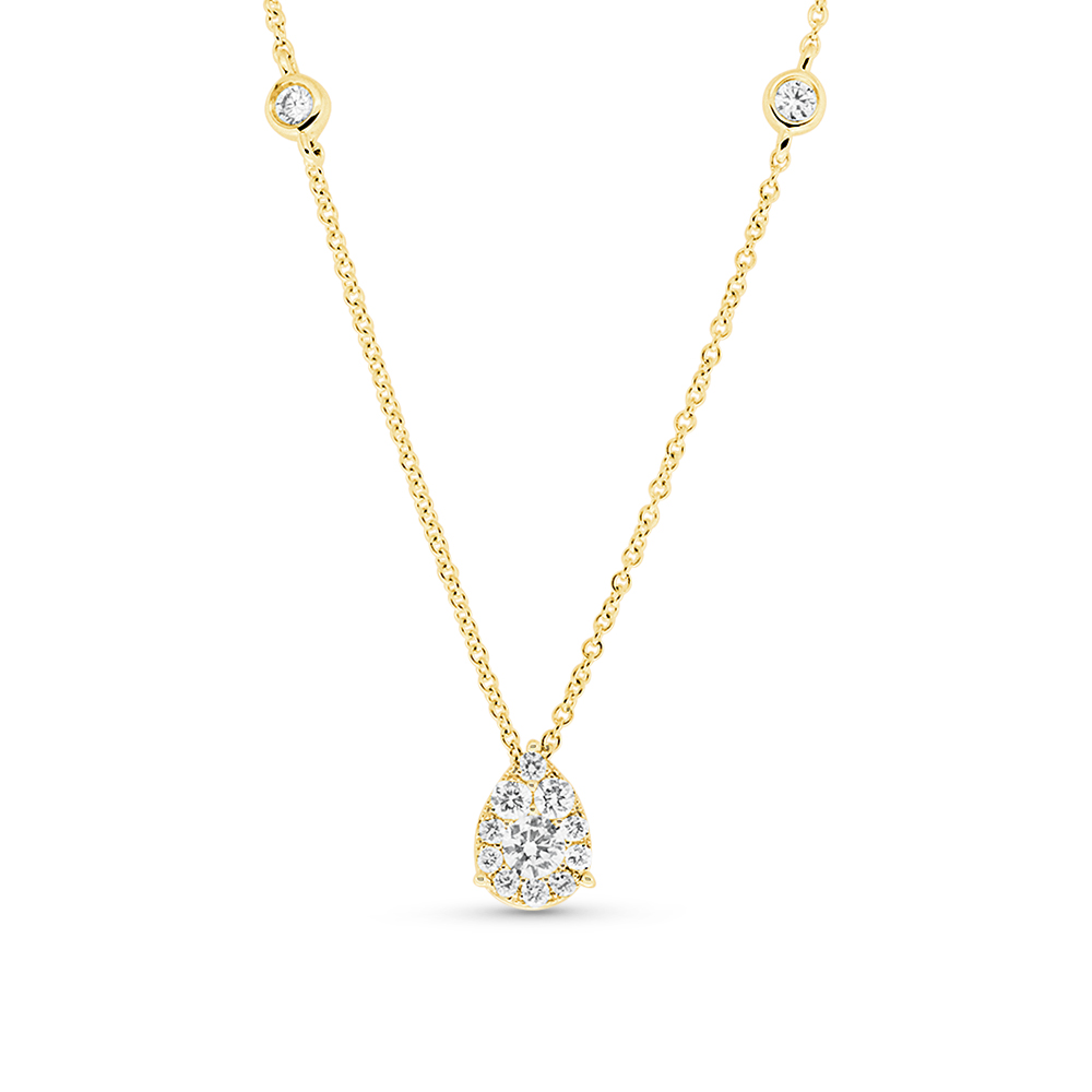 View Diamond Pear Drop Necklace