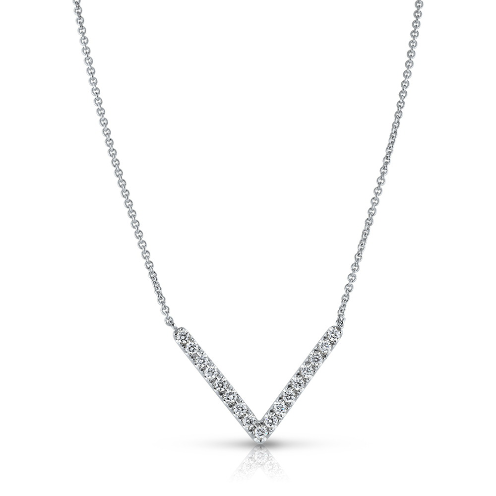 View Fashion V" Diamond Necklace"