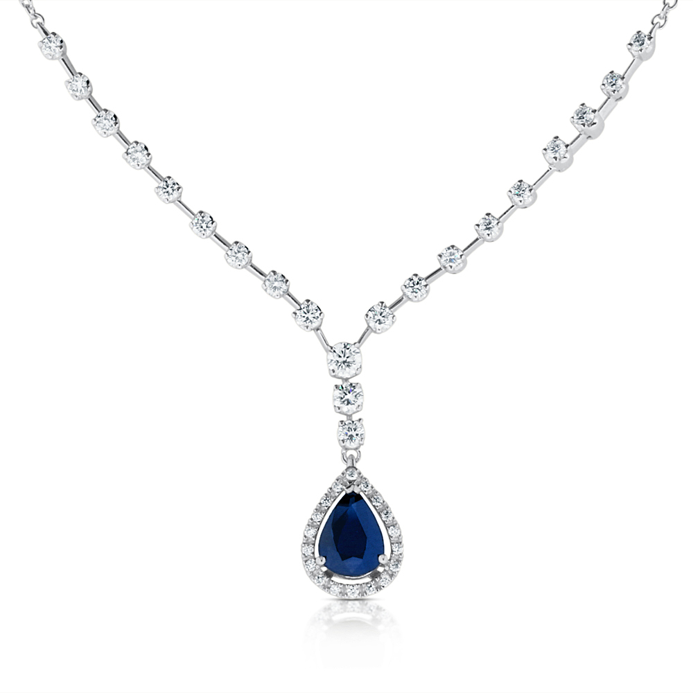 View P/S Sapphire And Diamond Necklace