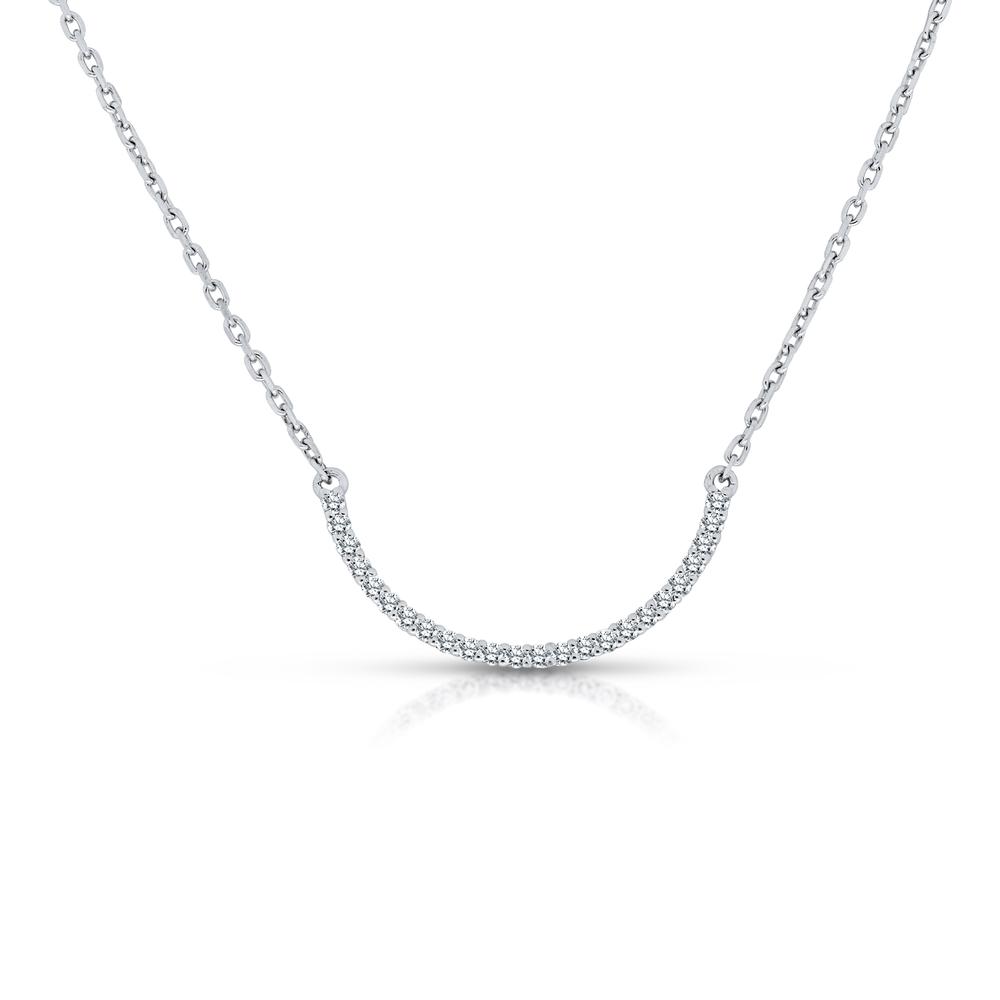 View Diamond Curved Bar Necklace