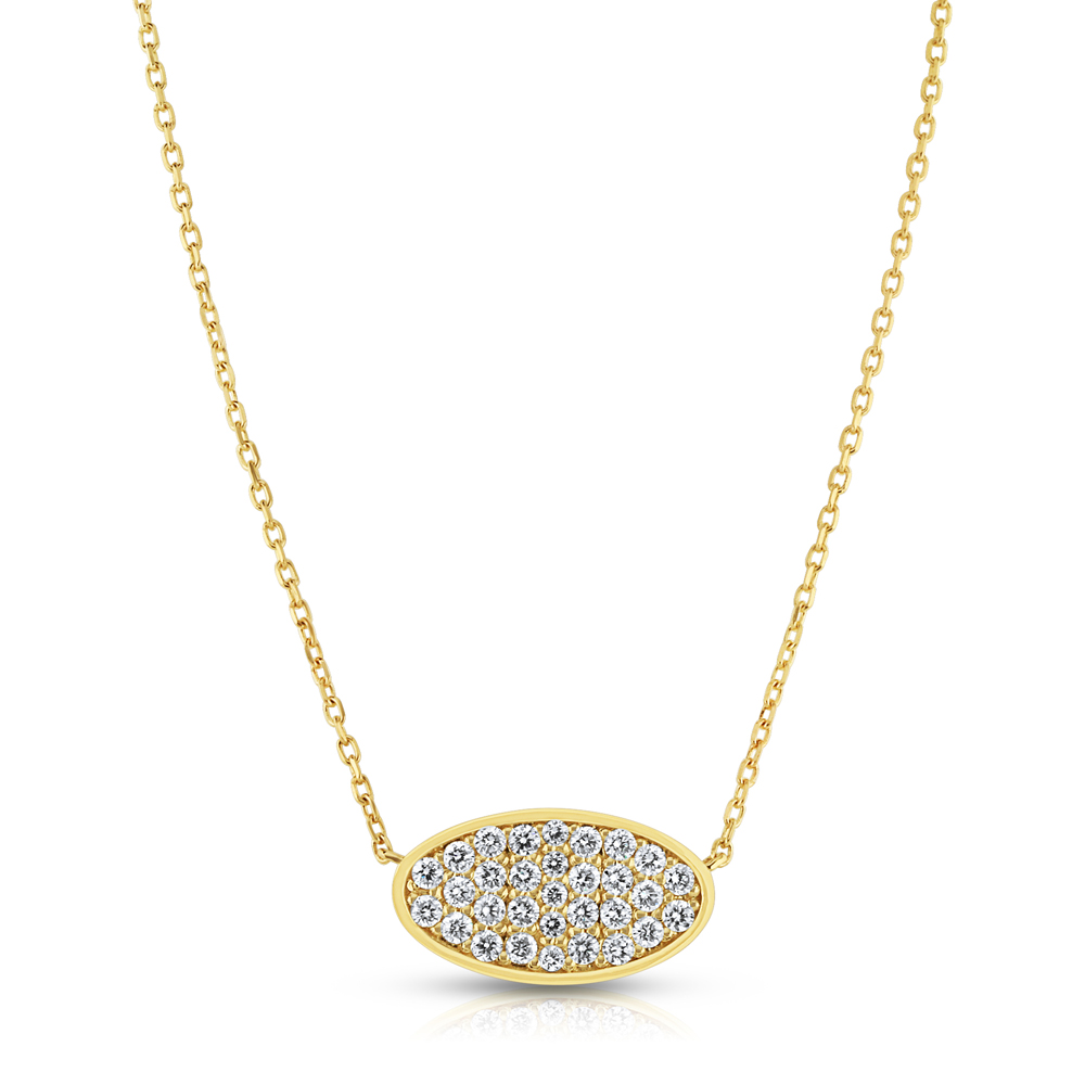 View Diamond Oval Pave Necklace