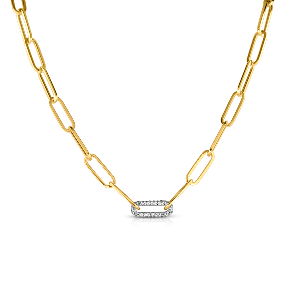 View Paper Clip Diamond Necklace