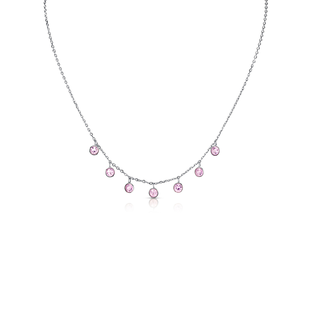 View 7 Rd. Pink Sapphire Dangle Necklace