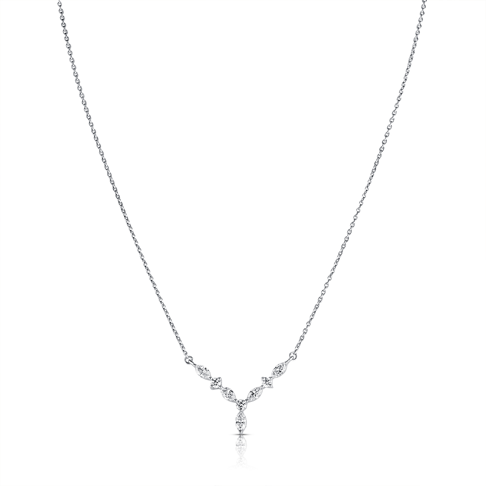 View Y Shape Diamond MQ Diamond Necklace