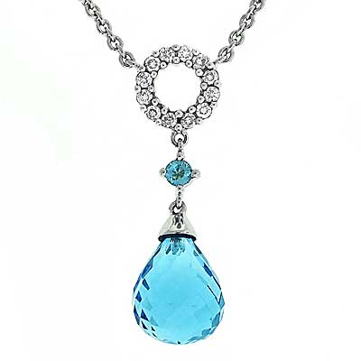 View Blue Topaz & Diamond Necklace